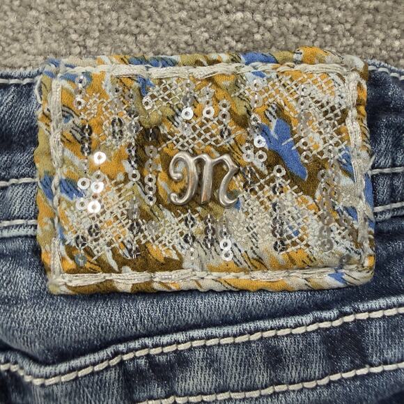 Miss Me Womens Bootcut Jeans MP8705B Embroidered Flap Style Pockets 31 Colorful - Picture 11 of 14